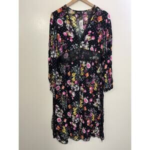 Romantic Whimsigoth Victorian Goth Kimono Dress 00 Floral Fairy Grunge Celestial